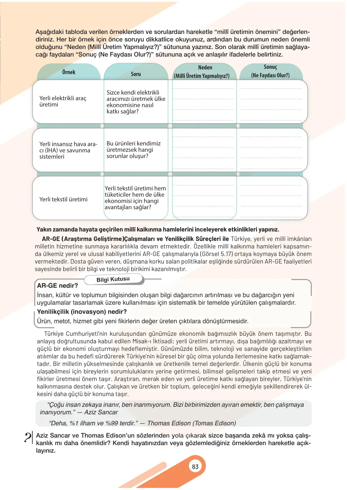 7. Sınıf Sosyal Bilgiler Ders Kitabı Cevapları Meb Yayınları 2. Kitap Sayfa 83
