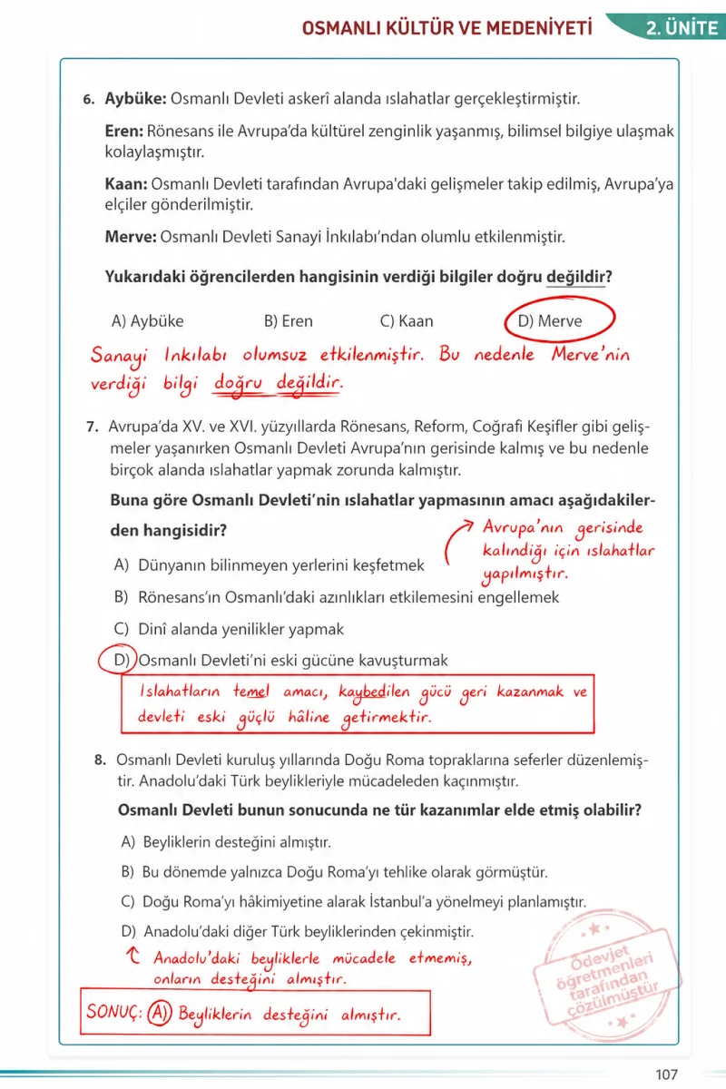 7. Sınıf Sosyal Bilgiler Ders Kitabı Cevapları Meb Yayınları Sayfa 107 Çözüm Görseli