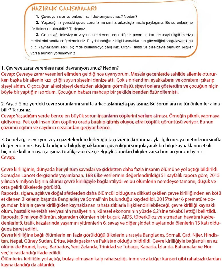 7. Sınıf Türkçe Ders Kitabı Cevapları Dörtel Yayınları Sayfa 107 Çözüm Görseli