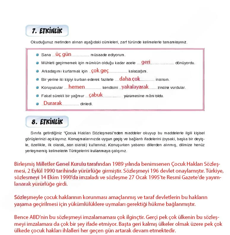 7. Sınıf Türkçe Ders Kitabı Cevapları Dörtel Yayınları Sayfa 143 Çözüm Görseli