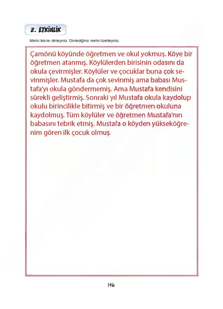 7. Sınıf Türkçe Ders Kitabı Cevapları Dörtel Yayınları Sayfa 146 Çözüm Görseli