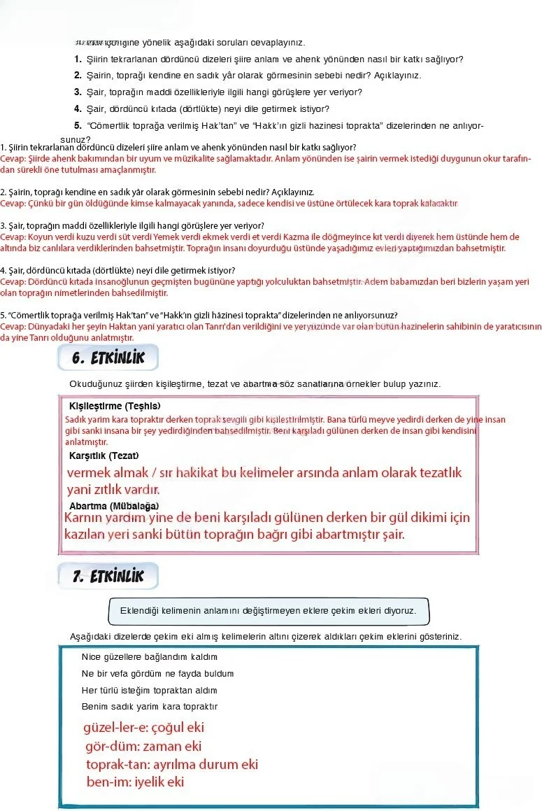 7. Sınıf Türkçe Ders Kitabı Cevapları Dörtel Yayınları Sayfa 15 Çözüm Görseli