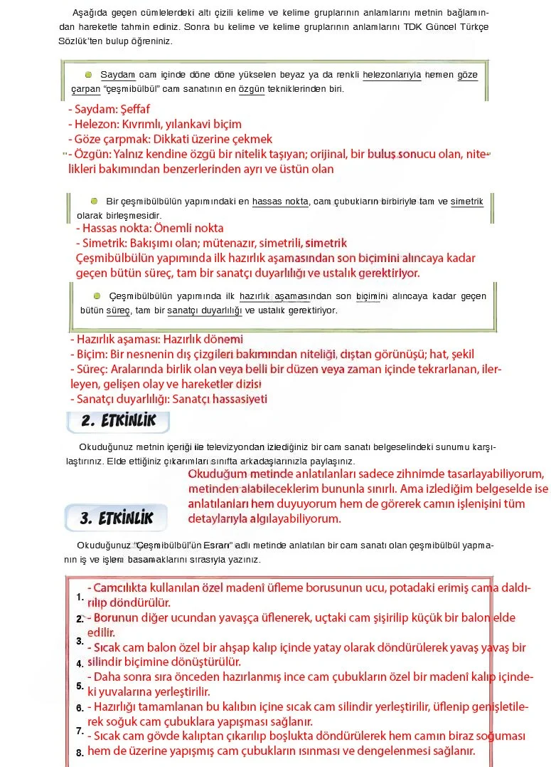 7. Sınıf Türkçe Ders Kitabı Cevapları Dörtel Yayınları Sayfa 205 Çözüm Görseli