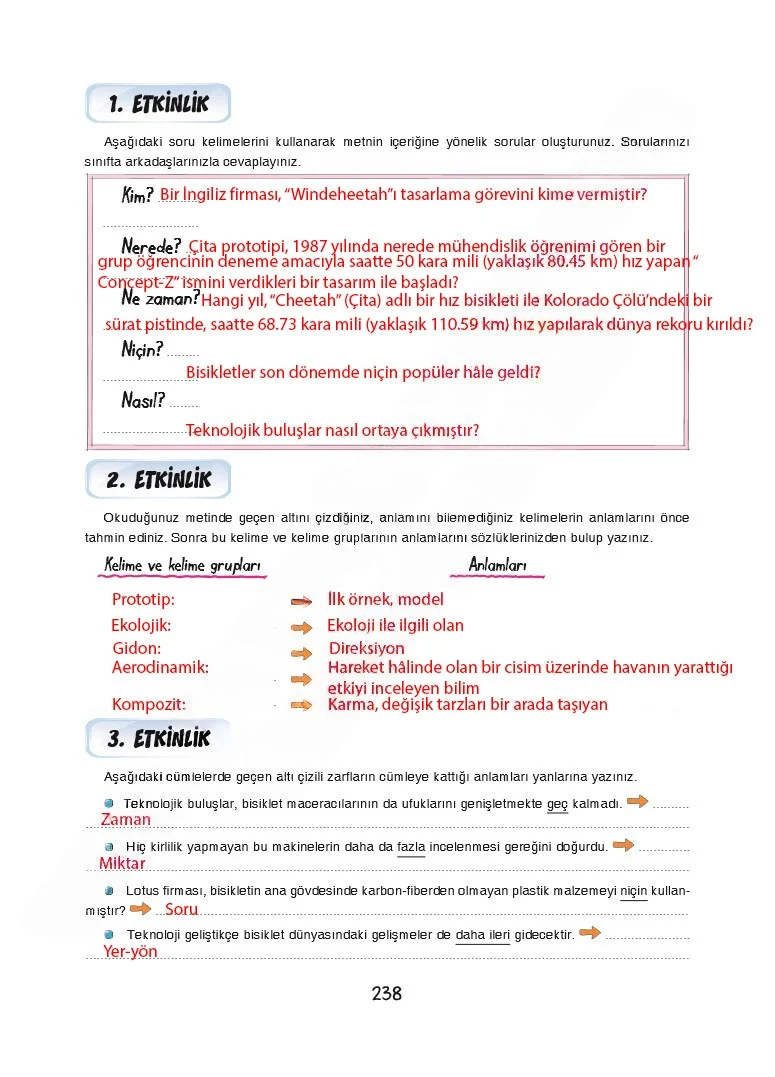 7. Sınıf Türkçe Ders Kitabı Cevapları Dörtel Yayınları Sayfa 238 Çözüm Görseli