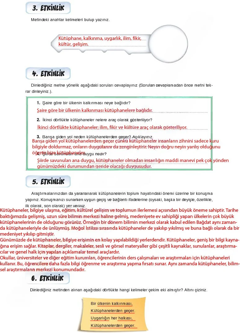 7. Sınıf Türkçe Ders Kitabı Cevapları Dörtel Yayınları Sayfa 242 Çözüm Görseli