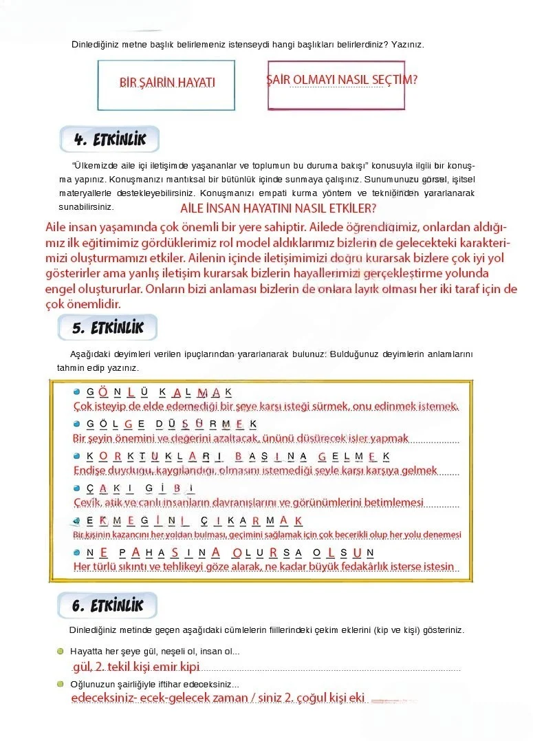 7. Sınıf Türkçe Ders Kitabı Cevapları Dörtel Yayınları Sayfa 35 Çözüm Görseli