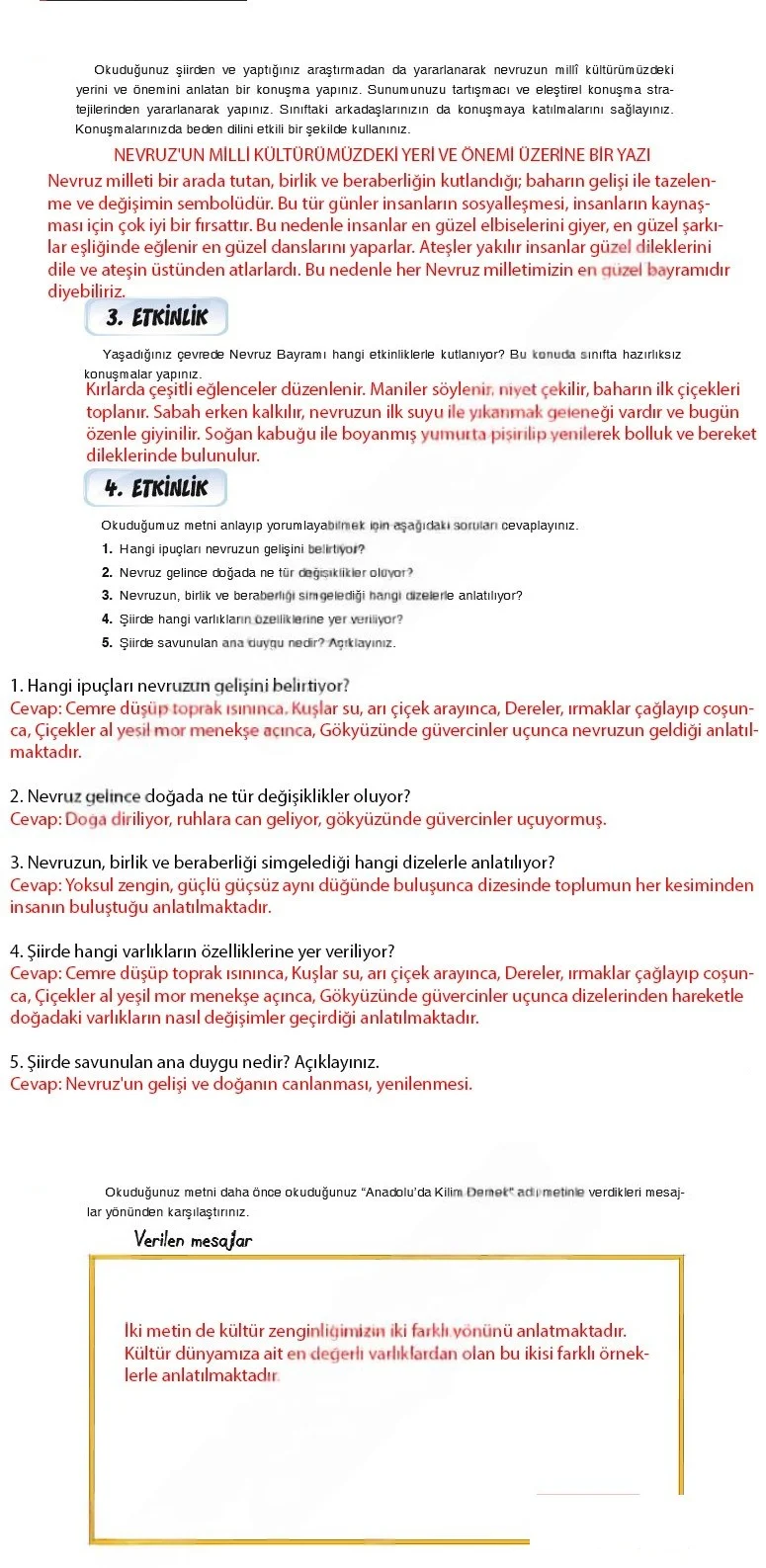 7. Sınıf Türkçe Ders Kitabı Cevapları Dörtel Yayınları Sayfa 51 Çözüm Görseli