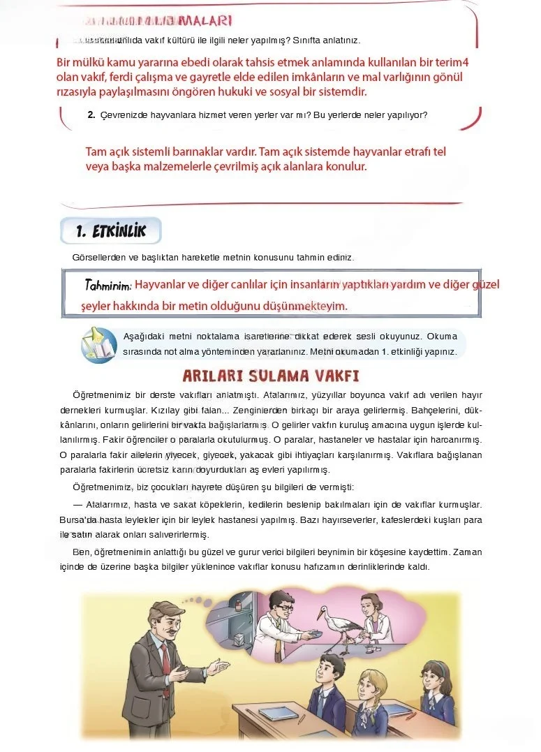 7. Sınıf Türkçe Ders Kitabı Cevapları Dörtel Yayınları Sayfa 54 Çözüm Görseli