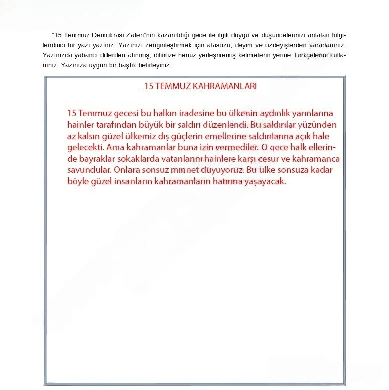 7. Sınıf Türkçe Ders Kitabı Cevapları Dörtel Yayınları Sayfa 75 Çözüm Görseli