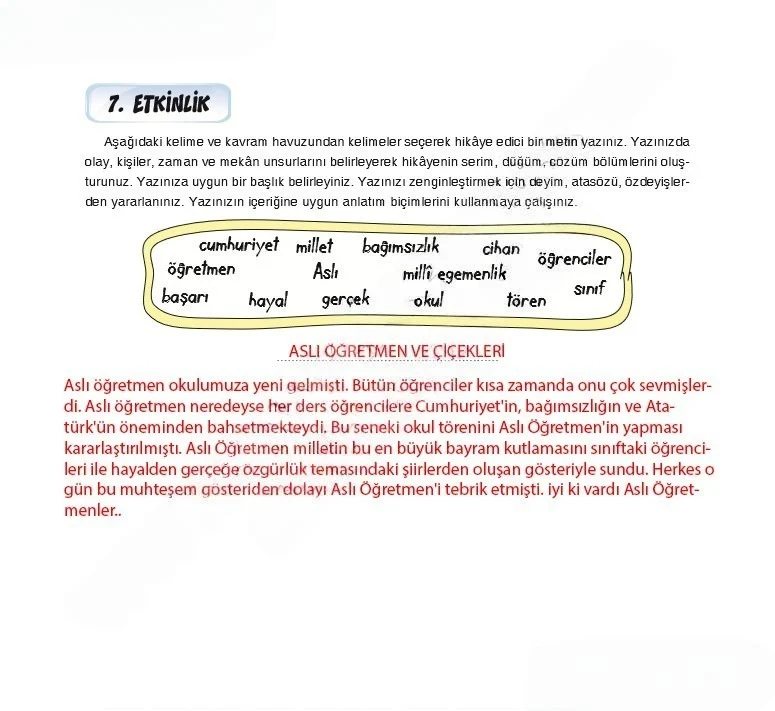 7. Sınıf Türkçe Ders Kitabı Cevapları Dörtel Yayınları Sayfa 82 Çözüm Görseli