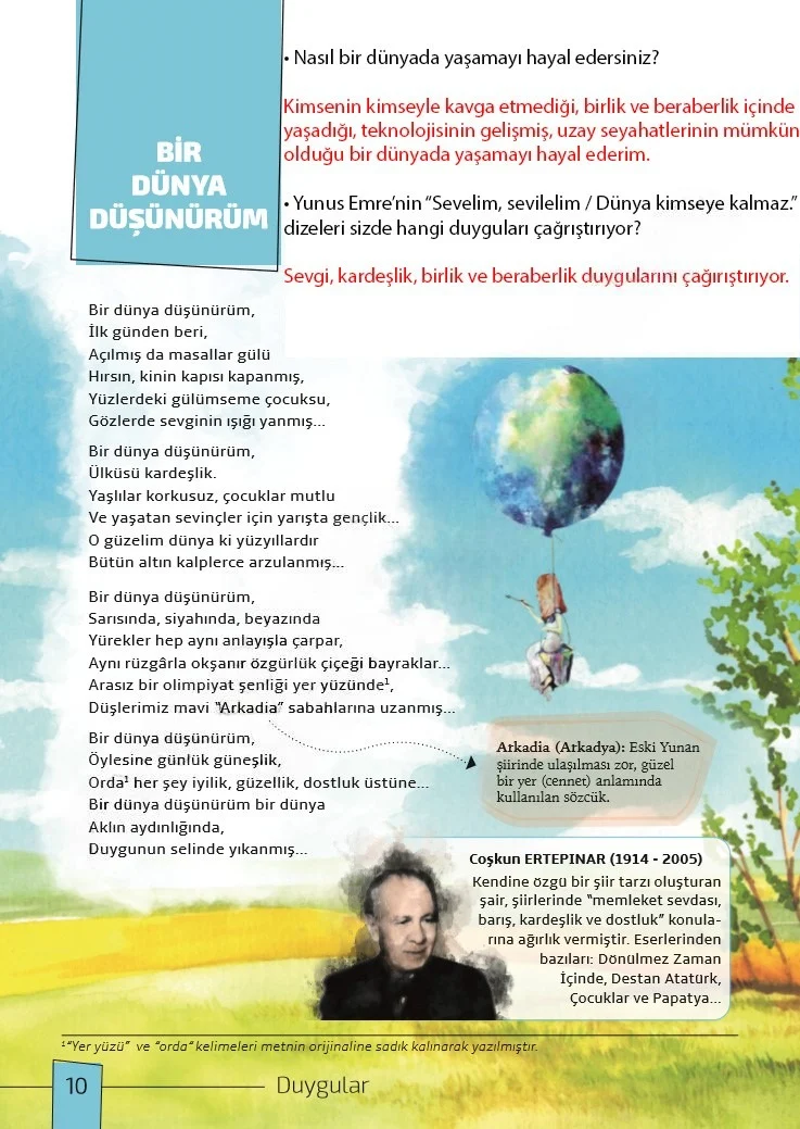 7. Sınıf Türkçe Ders Kitabı Cevapları Meb Yayınları 1. Kitap Sayfa 10 Çözüm Görseli