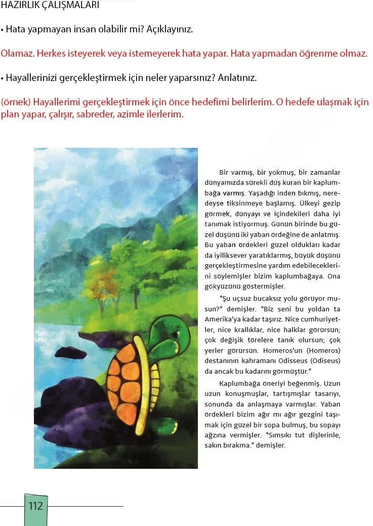 7. Sınıf Türkçe Ders Kitabı Cevapları Meb Yayınları 1. Kitap Sayfa 112 Çözüm Görseli