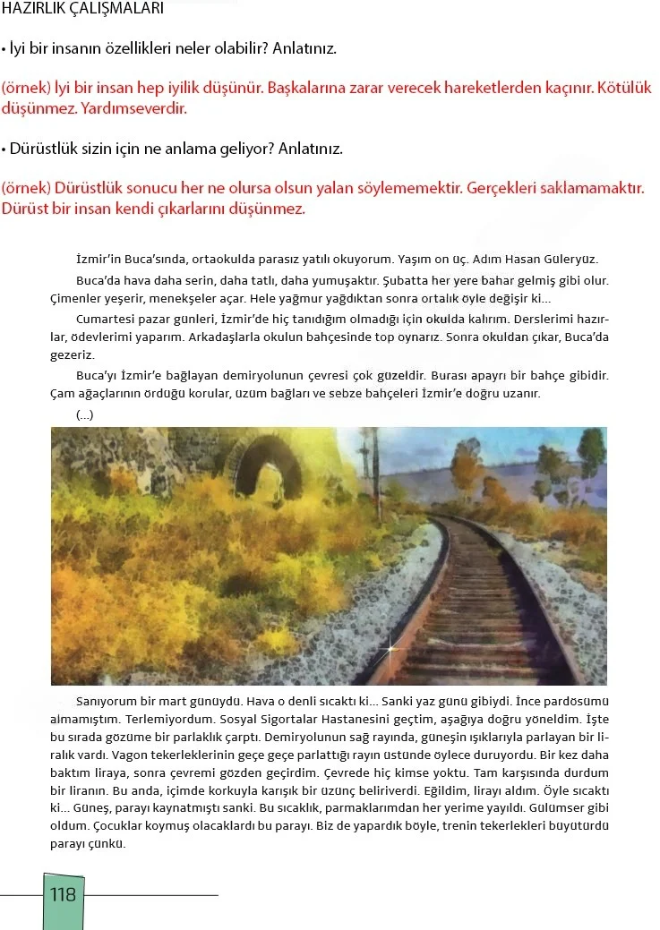7. Sınıf Türkçe Ders Kitabı Cevapları Meb Yayınları 1. Kitap Sayfa 118 Çözüm Görseli
