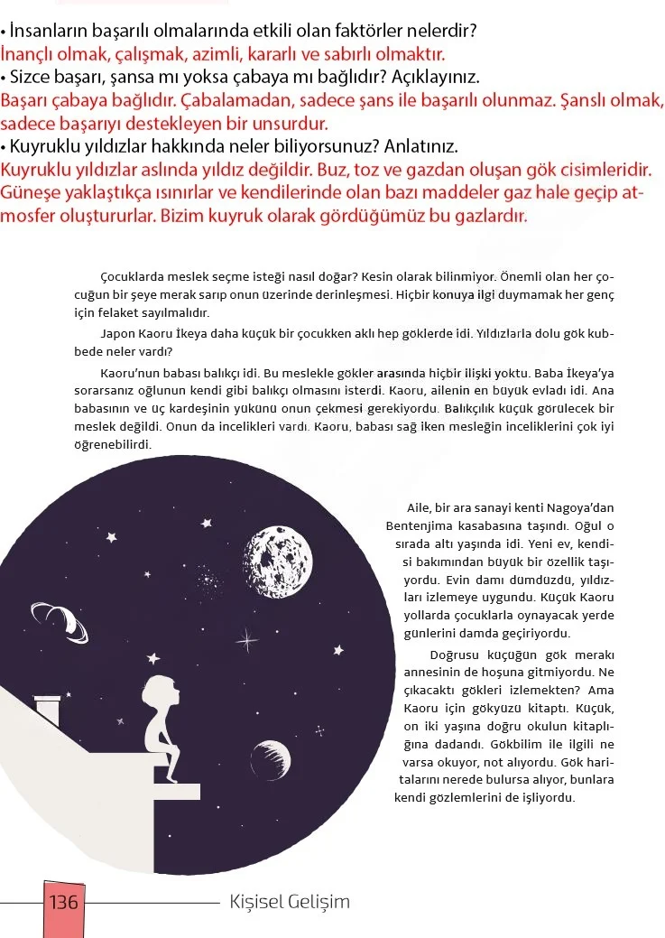 7. Sınıf Türkçe Ders Kitabı Cevapları Meb Yayınları 1. Kitap Sayfa 136 Çözüm Görseli