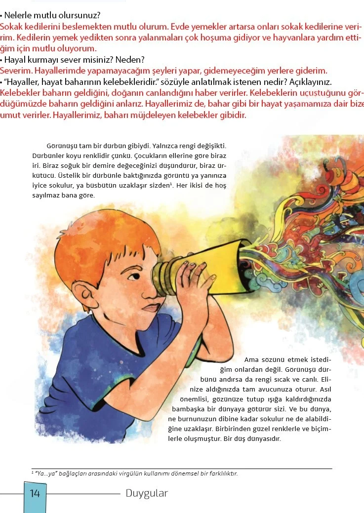 7. Sınıf Türkçe Ders Kitabı Cevapları Meb Yayınları 1. Kitap Sayfa 14 Çözüm Görseli