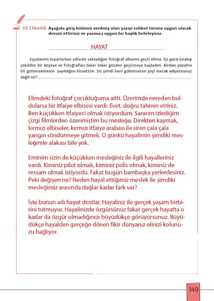 7. Sınıf Türkçe Ders Kitabı Cevapları Meb Yayınları 1. Kitap Sayfa 149 Çözüm Görseli