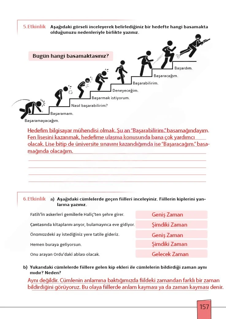 7. Sınıf Türkçe Ders Kitabı Cevapları Meb Yayınları 1. Kitap Sayfa 157 Çözüm Görseli