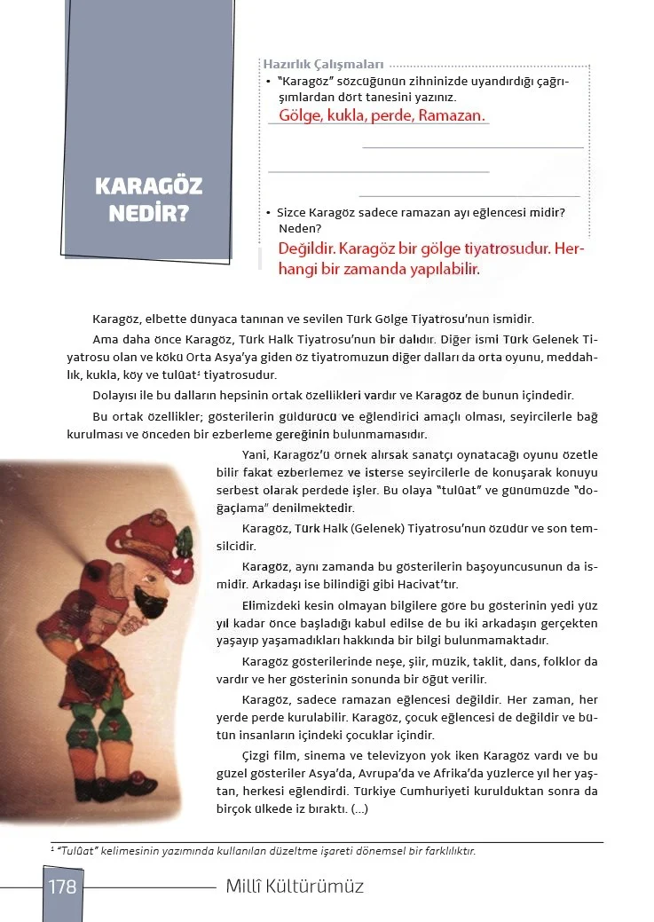 7. Sınıf Türkçe Ders Kitabı Cevapları Meb Yayınları 1. Kitap Sayfa 178 Çözüm Görseli