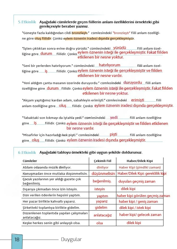 7. Sınıf Türkçe Ders Kitabı Cevapları Meb Yayınları 1. Kitap Sayfa 18 Çözüm Görseli