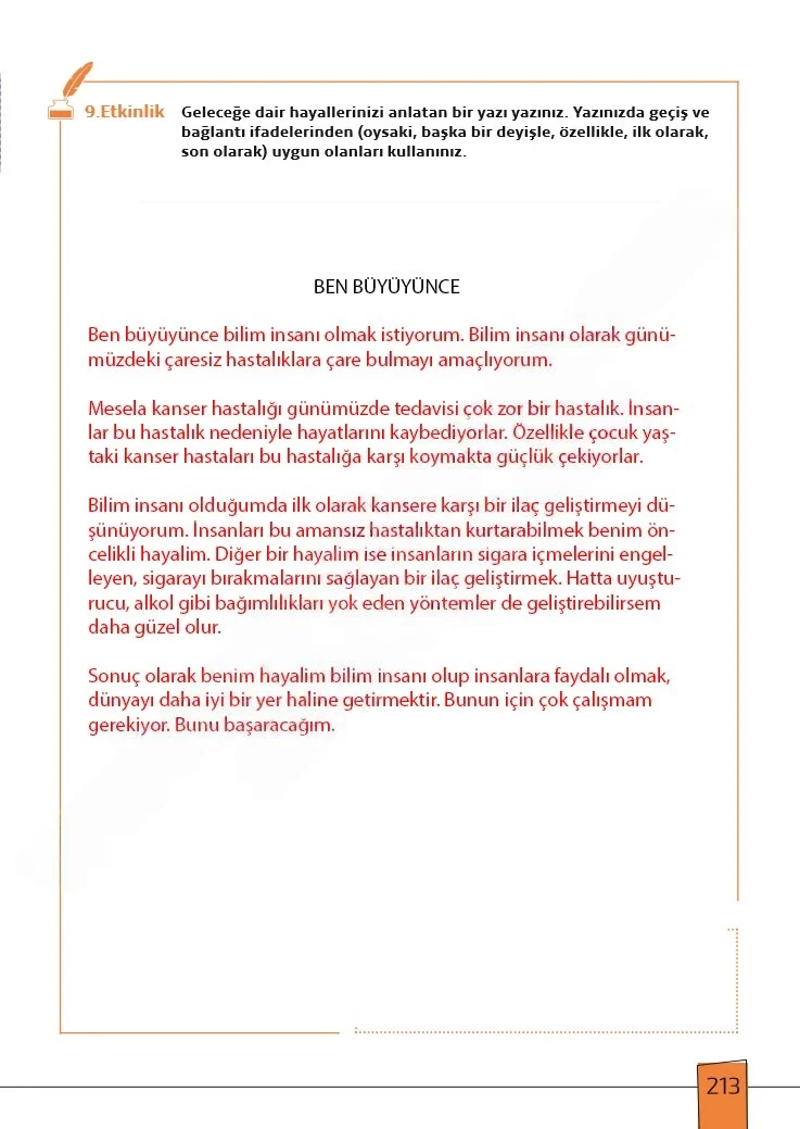 7. Sınıf Türkçe Ders Kitabı Cevapları Meb Yayınları 1. Kitap Sayfa 213 Çözüm Görseli