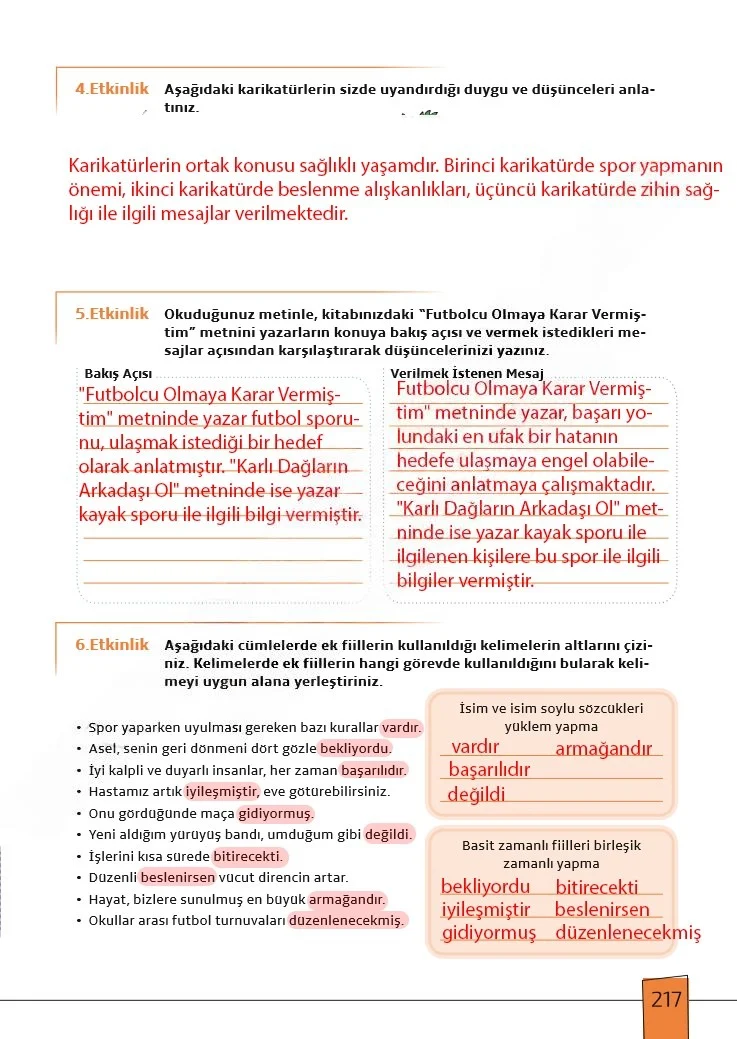 7. Sınıf Türkçe Ders Kitabı Cevapları Meb Yayınları 1. Kitap Sayfa 217 Çözüm Görseli