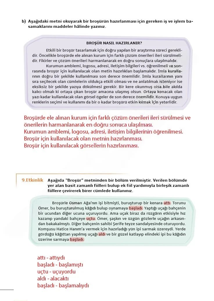 7. Sınıf Türkçe Ders Kitabı Cevapları Meb Yayınları 1. Kitap Sayfa 224 Çözüm Görseli