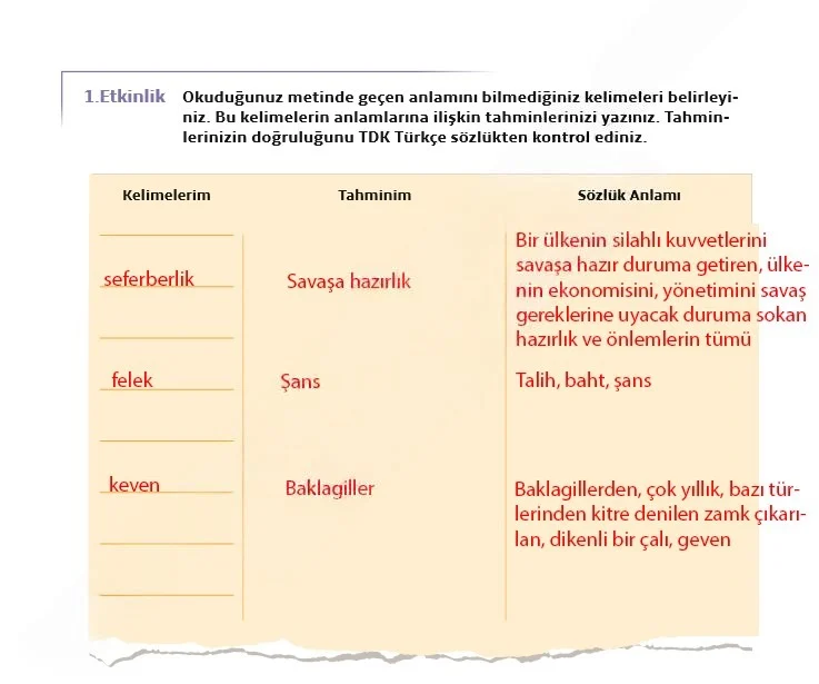 7. Sınıf Türkçe Ders Kitabı Cevapları Meb Yayınları 1. Kitap Sayfa 235 Çözüm Görseli