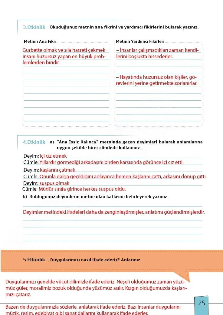 7. Sınıf Türkçe Ders Kitabı Cevapları Meb Yayınları 1. Kitap Sayfa 25 Çözüm Görseli