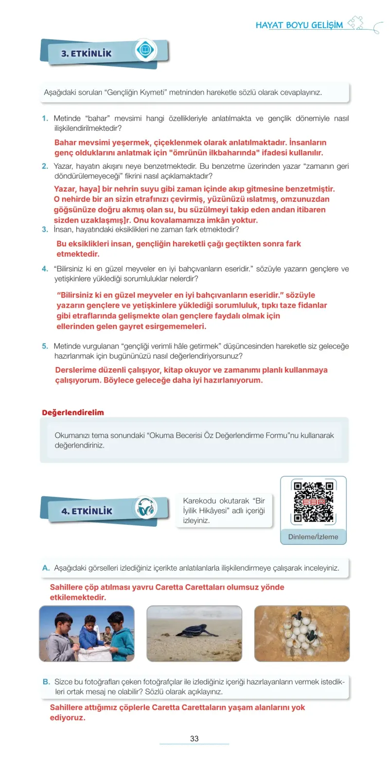 7. Sınıf Türkçe Ders Kitabı Cevapları Meb Yayınları 1. Kitap Sayfa 33 Çözüm Görseli
