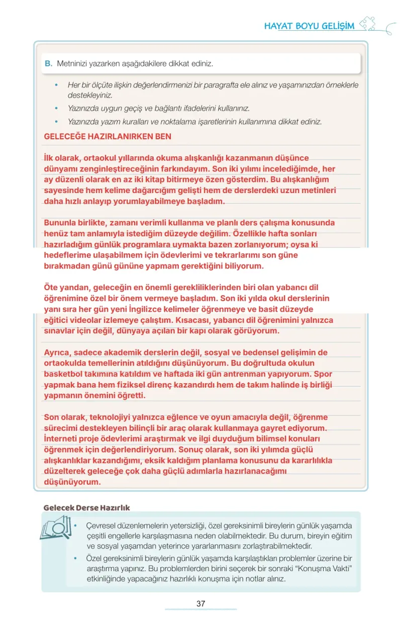 7. Sınıf Türkçe Ders Kitabı Cevapları Meb Yayınları 1. Kitap Sayfa 37 Çözüm Görseli