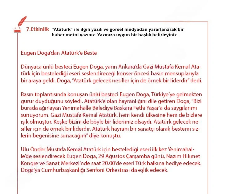 7. Sınıf Türkçe Ders Kitabı Cevapları Meb Yayınları 1. Kitap Sayfa 43 Çözüm Görseli