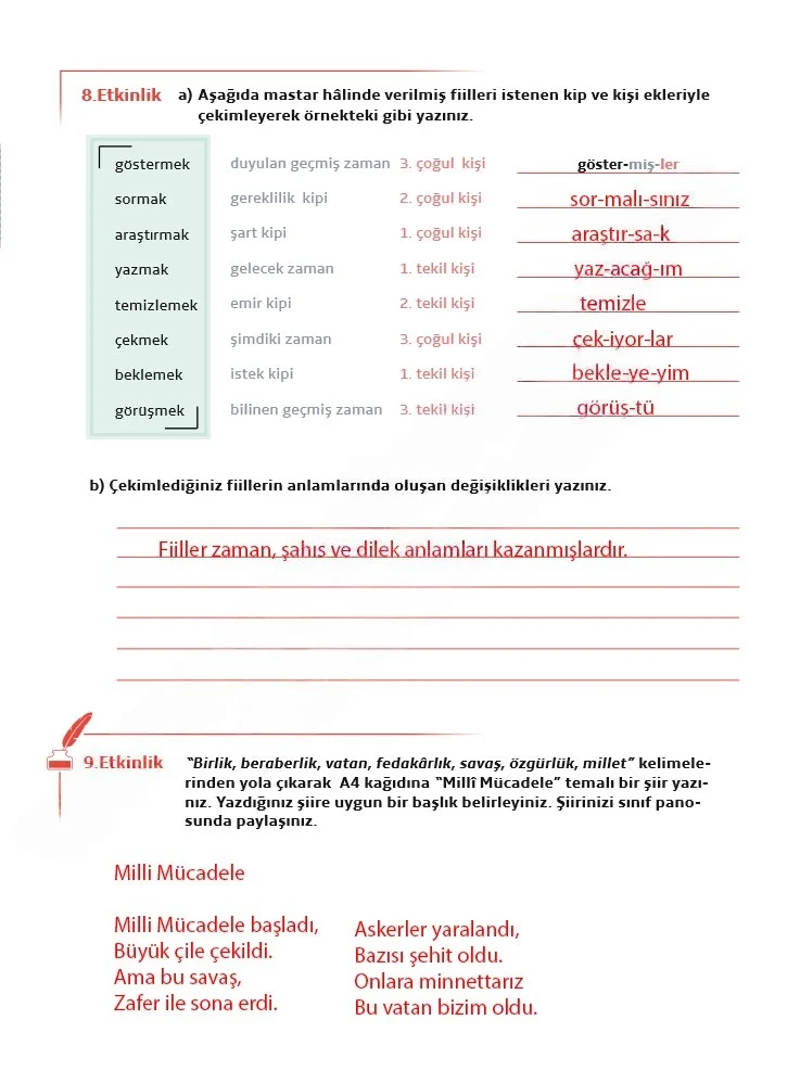 7. Sınıf Türkçe Ders Kitabı Cevapları Meb Yayınları 1. Kitap Sayfa 51 Çözüm Görseli