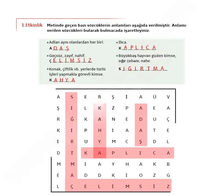 7. Sınıf Türkçe Ders Kitabı Cevapları Meb Yayınları 1. Kitap Sayfa 56 Çözüm Görseli
