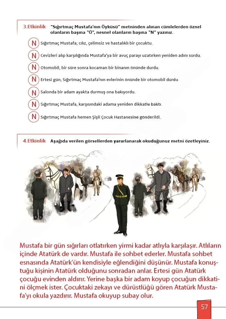 7. Sınıf Türkçe Ders Kitabı Cevapları Meb Yayınları 1. Kitap Sayfa 57 Çözüm Görseli