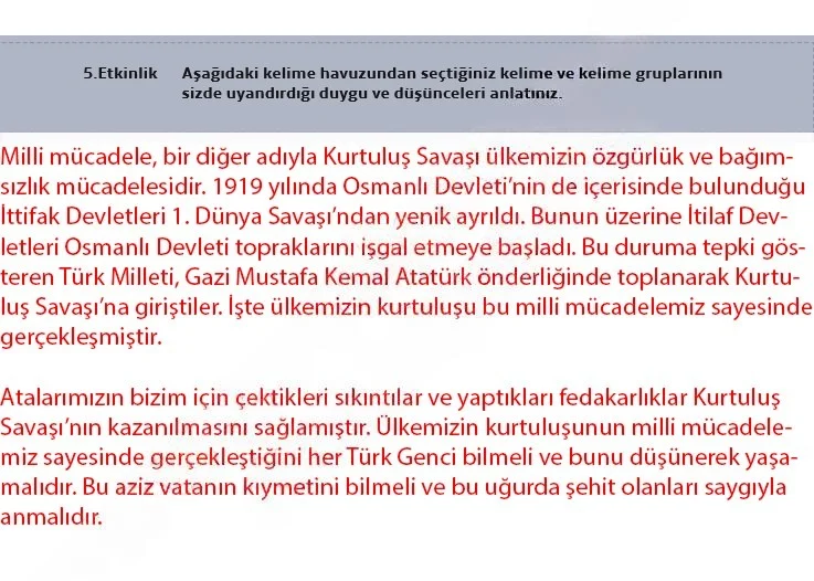 7. Sınıf Türkçe Ders Kitabı Cevapları Meb Yayınları 1. Kitap Sayfa 58 Çözüm Görseli
