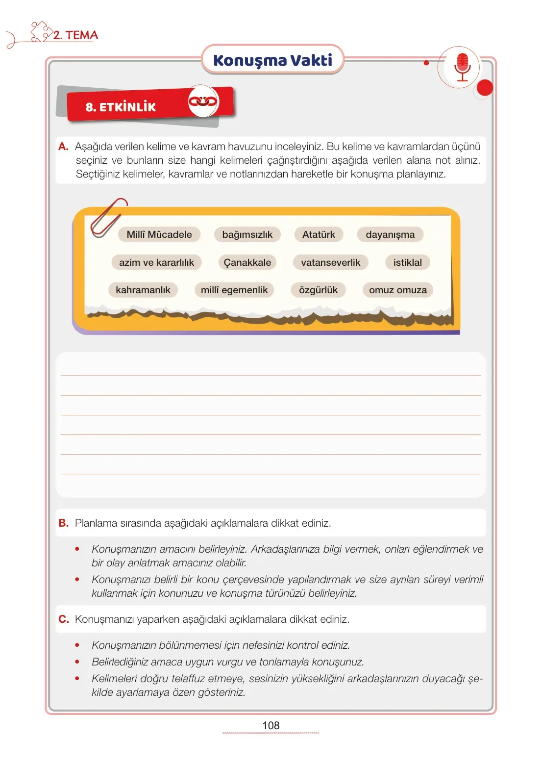 7. Sınıf Türkçe Ders Kitabı Cevapları Meb Yayınları 1. Kitap Sayfa 108