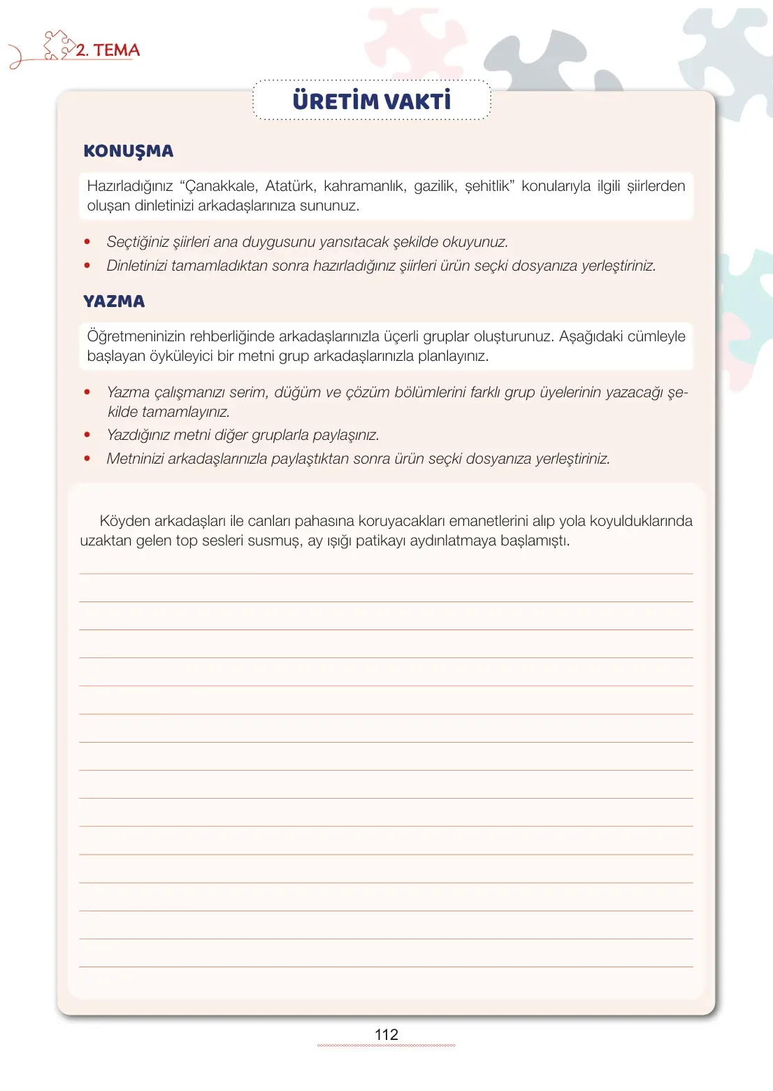 7. Sınıf Türkçe Ders Kitabı Cevapları Meb Yayınları 1. Kitap Sayfa 112