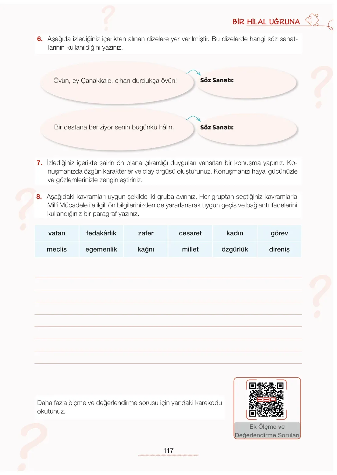 7. Sınıf Türkçe Ders Kitabı Cevapları Meb Yayınları 1. Kitap Sayfa 117