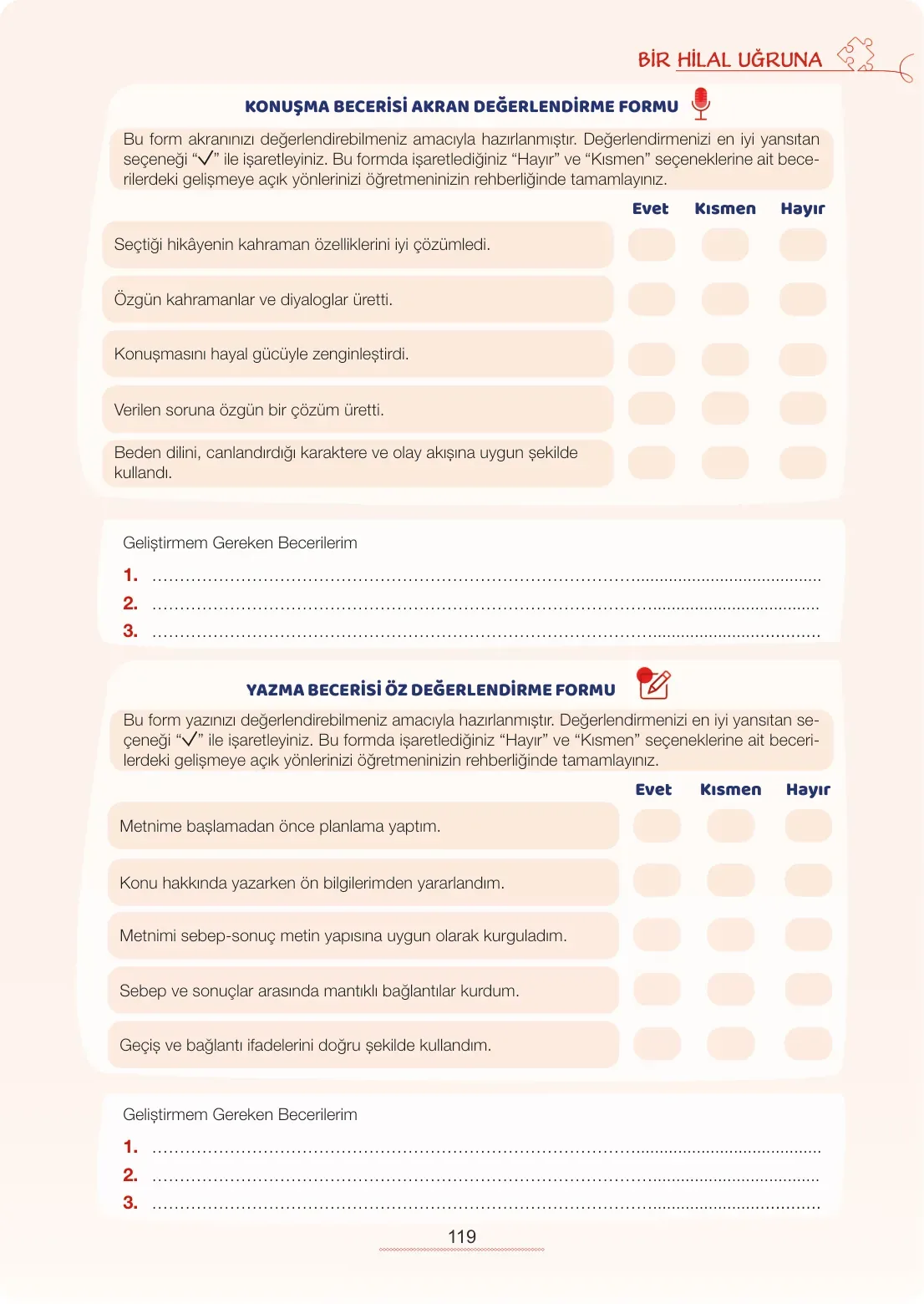 7. Sınıf Türkçe Ders Kitabı Cevapları Meb Yayınları 1. Kitap Sayfa 119