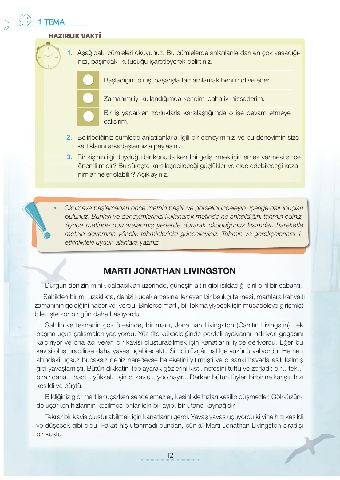 7. Sınıf Türkçe Ders Kitabı Cevapları Meb Yayınları 1. Kitap Sayfa 12