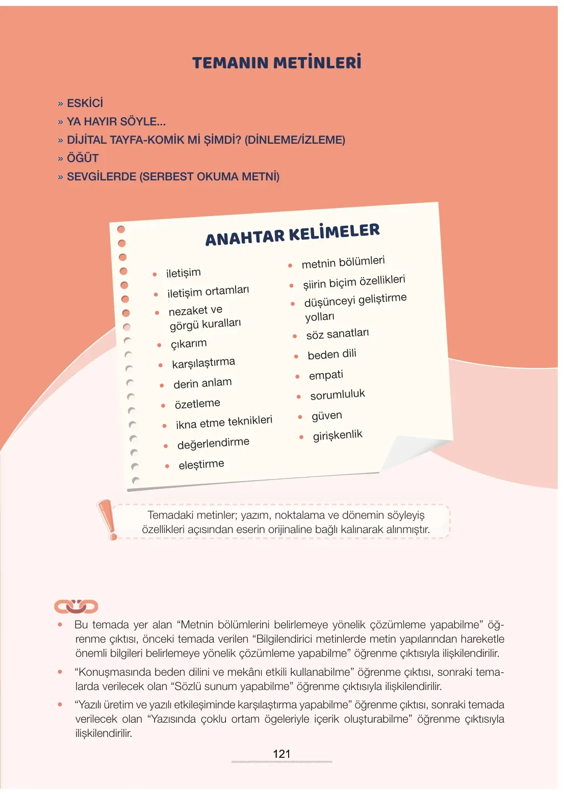 7. Sınıf Türkçe Ders Kitabı Cevapları Meb Yayınları 1. Kitap Sayfa 121