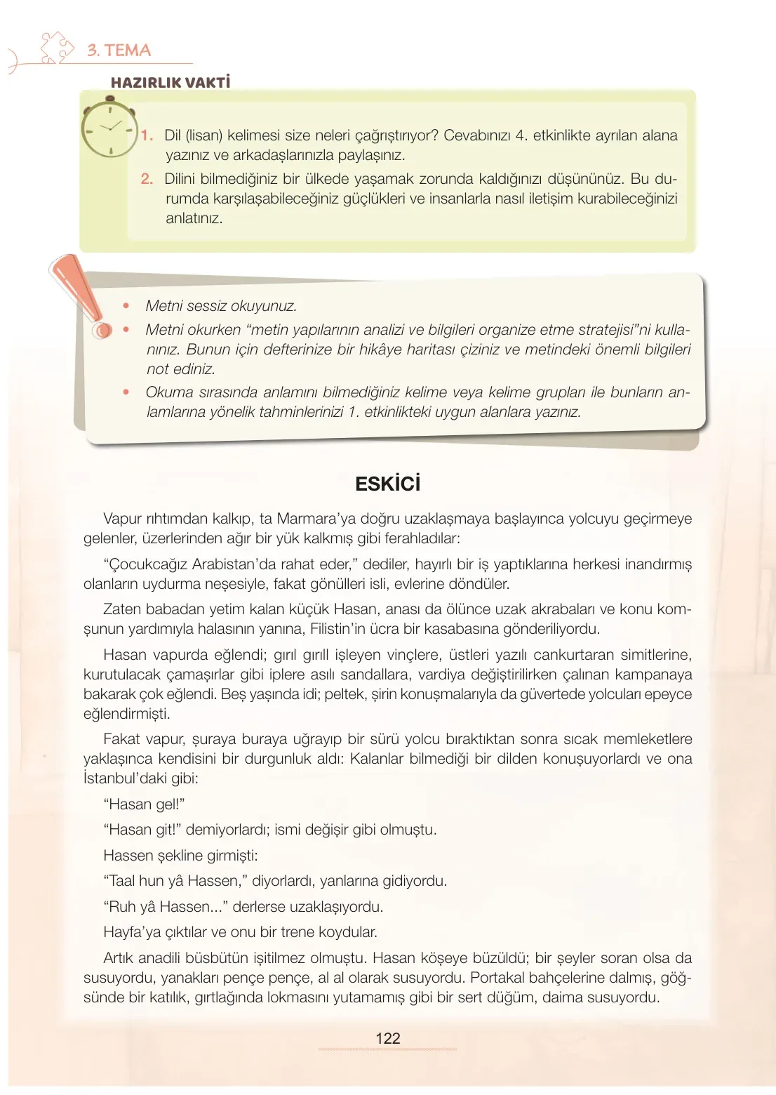 7. Sınıf Türkçe Ders Kitabı Cevapları Meb Yayınları 1. Kitap Sayfa 122