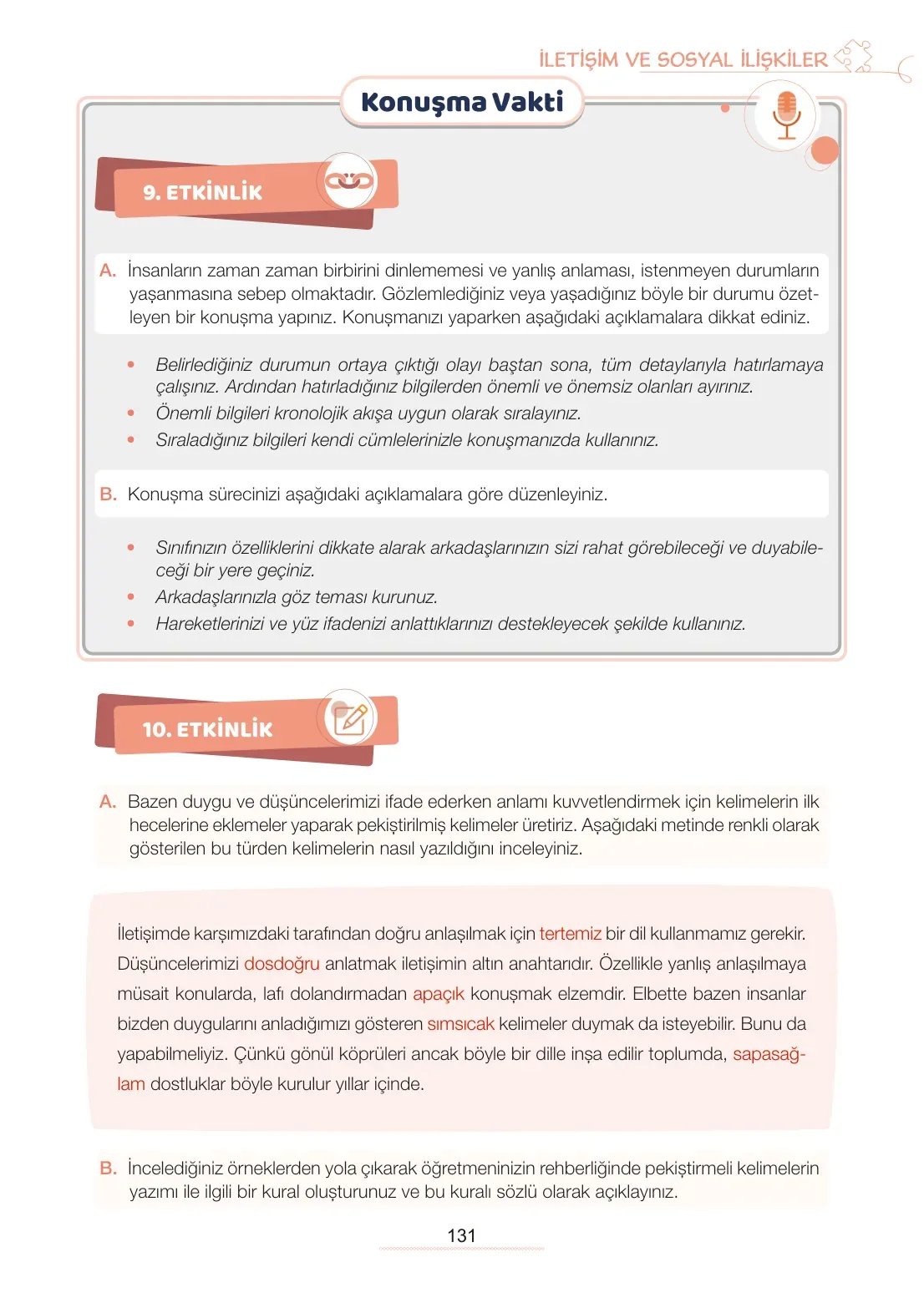 7. Sınıf Türkçe Ders Kitabı Cevapları Meb Yayınları 1. Kitap Sayfa 131