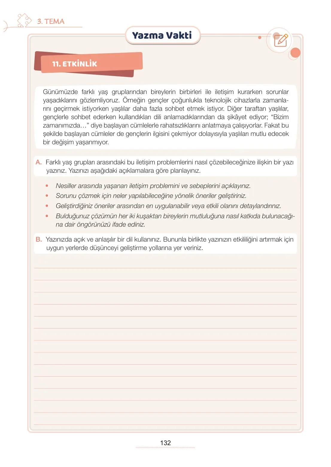 7. Sınıf Türkçe Ders Kitabı Cevapları Meb Yayınları 1. Kitap Sayfa 132