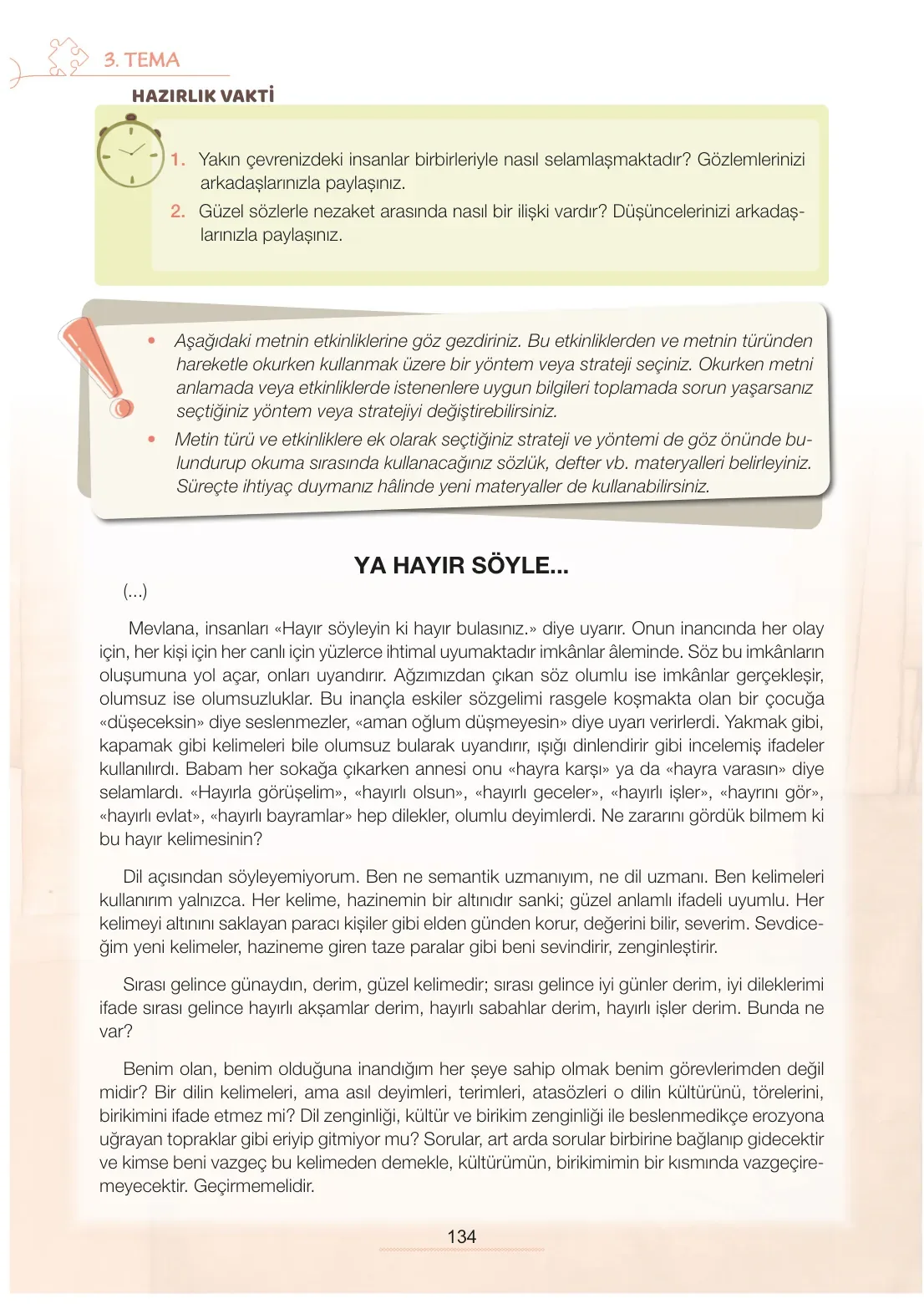 7. Sınıf Türkçe Ders Kitabı Cevapları Meb Yayınları 1. Kitap Sayfa 134