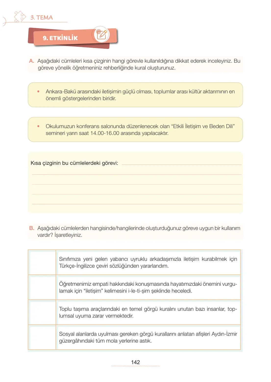 7. Sınıf Türkçe Ders Kitabı Cevapları Meb Yayınları 1. Kitap Sayfa 142