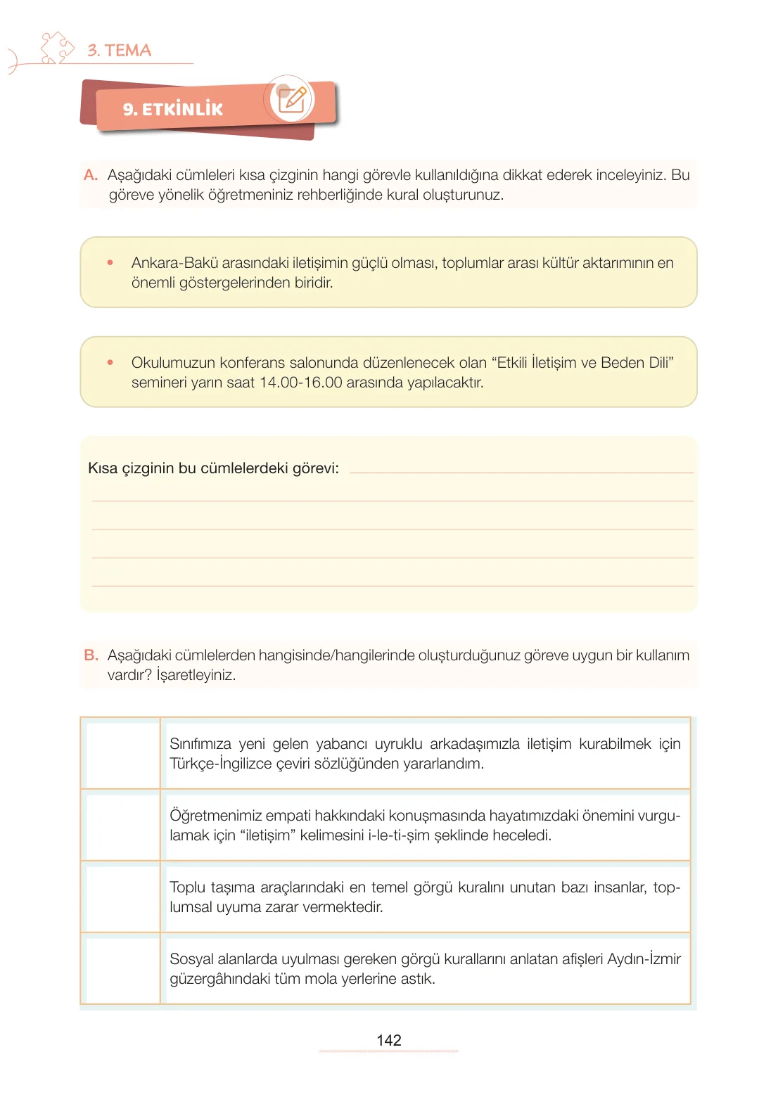7. Sınıf Türkçe Ders Kitabı Cevapları Meb Yayınları 1. Kitap Sayfa 142