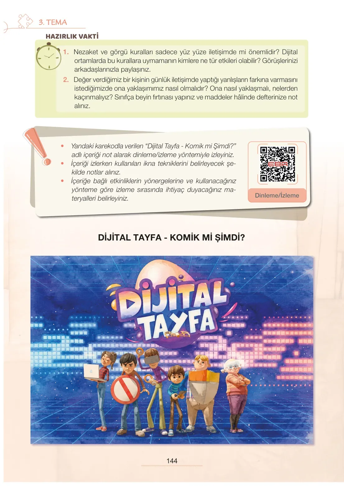7. Sınıf Türkçe Ders Kitabı Cevapları Meb Yayınları 1. Kitap Sayfa 144