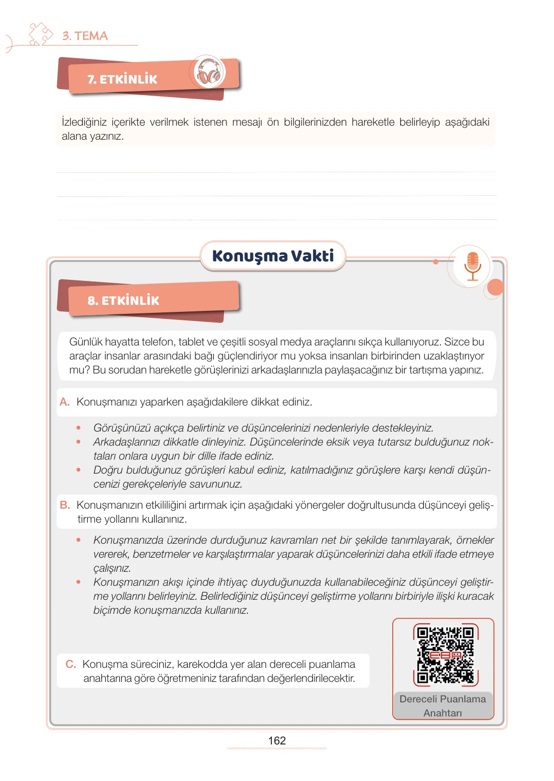 7. Sınıf Türkçe Ders Kitabı Cevapları Meb Yayınları 1. Kitap Sayfa 162