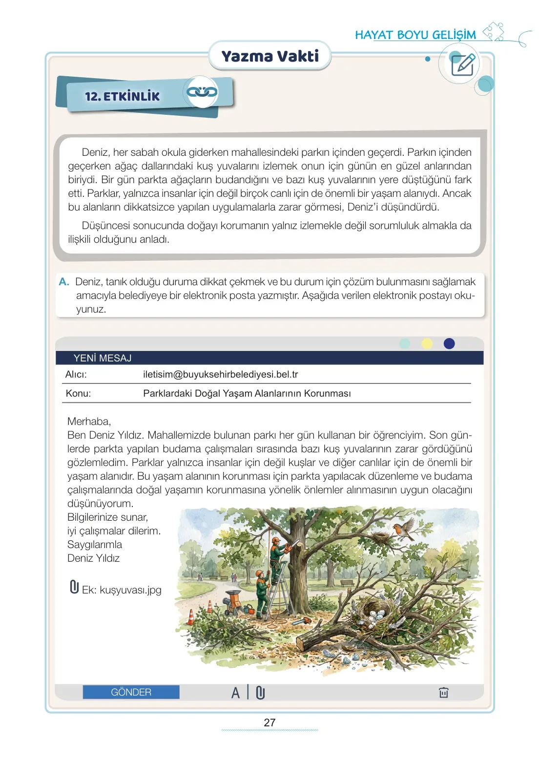7. Sınıf Türkçe Ders Kitabı Cevapları Meb Yayınları 1. Kitap Sayfa 27